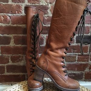 Vintage Frye lace up Lineman Boots